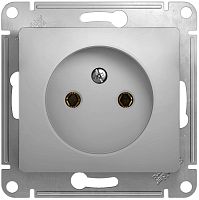 Розетка без заземления без рамки Systeme Electric Glossa 1-м. алюминий картинка